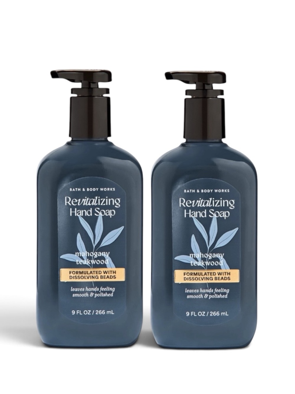 2X Bath & Body Works MAHOGANY TEAKWOOD Revitalizing Gel Hand Soap 9 fl oz Set